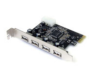 Startech.com Tarjeta Adaptadora PCI Express de 4 Puertos USB 2.0 Independientes (PEXUSB400)